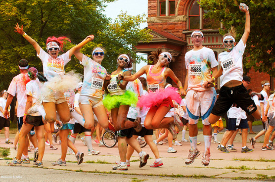 Runners at the Color Run in Ann Arbor, Mich. (Photo by memories_by_mike/flickr)
