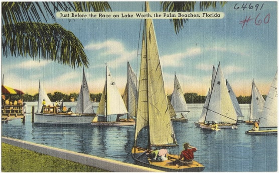 Vintage postcard of Lake Worth, Fla. (Photo by Boston Public Library/flickr)