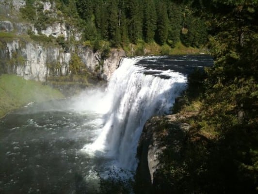The Mesa Falls, for which the race is named. (Photo by Terrell Johnson/HalfMarathons.Net)