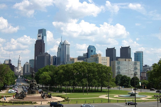 The view from the steps of the Philadelphia Art Museum, where the race finishes. (Photo by Rebecca Wilson/flickr)