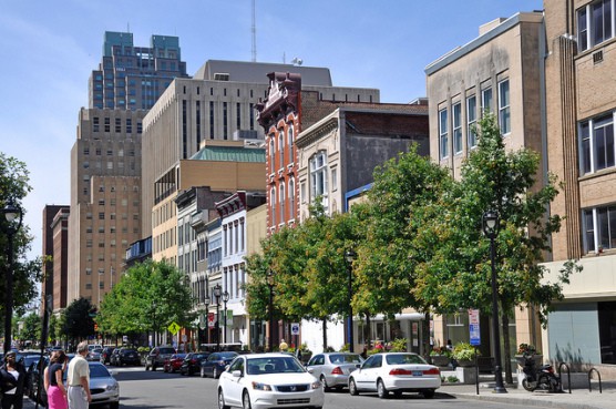Fayetteville Street in downtown Raleigh, N.C., near where the Rock 'n' Roll Raleigh race finishes. (Photo by James Willamor/flickr)