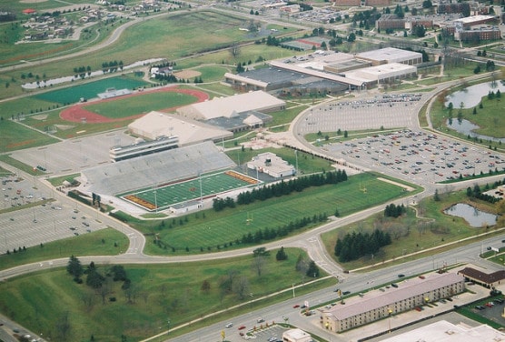 Aerial view of Mount Pleasant, Mich., near the starting line. (Photo by Rebecca/flickr)