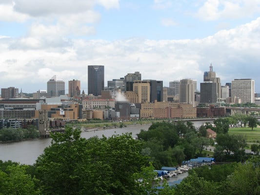 The downtown St. Paul, Minnesota skyline, as seen from the west side. (Photo by Cliff/flickr)