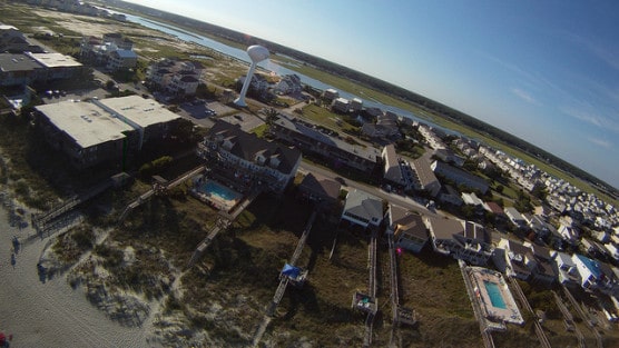An aerial view of Ocean Isle Beach, North Carolina, in 2010. (Photo by tortxof/flickr)