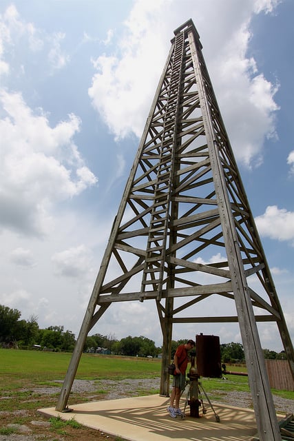 A replica of an oil well at the Spindletop Museum in Beaumont, Texas. (Photo by Roy Luck/flickr)