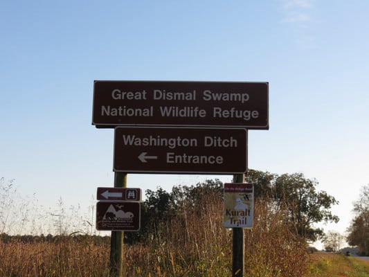The entrance to the Great Dismal Swamp Wildlife Refuge. (Photo by Sin Jones/flickr)