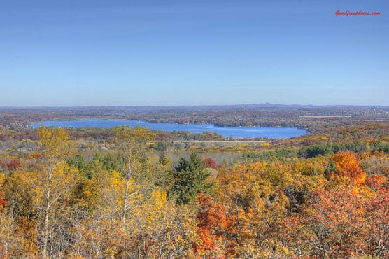 The view from the Lapham Peak tower in the Kettle Moraine State Forest. (Photo by Yinan Chen/flickr)