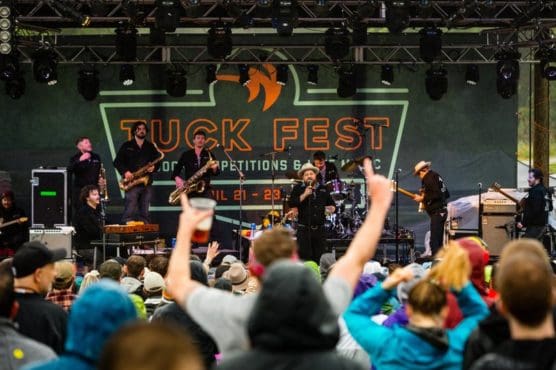 The finish line festival at the Tuck Fest Half Marathon. (Courtesy U.S. National Whitewater Center)