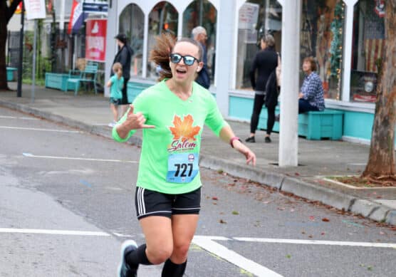A runner in the Salem Half Marathon in Salem, Virginia.