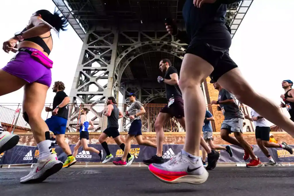 Underneath the Manhattan Bridge for the NYCRuns Brooklyn Half Marathon