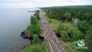Grandma's Marathon straightaway in Duluth, MN