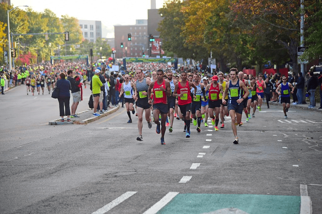 Runners at the Baystate Half Marathon in Lowell