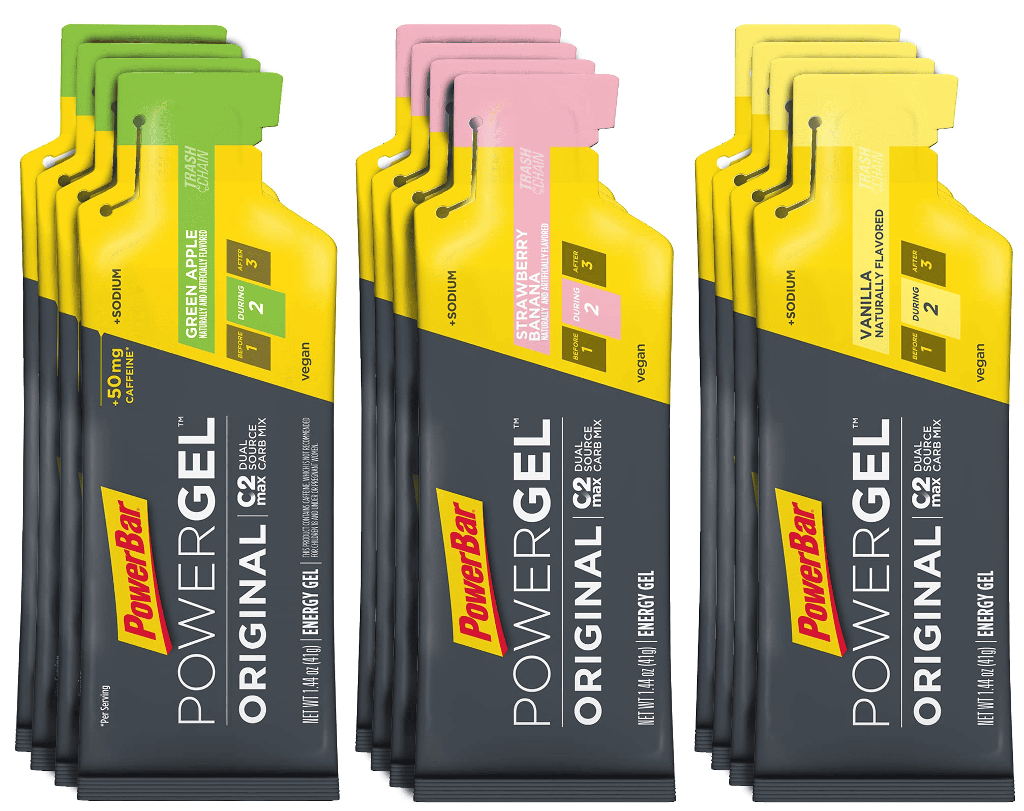 PowerBar Original with 50 mg of caffeine as an option for electrolytes for runners.