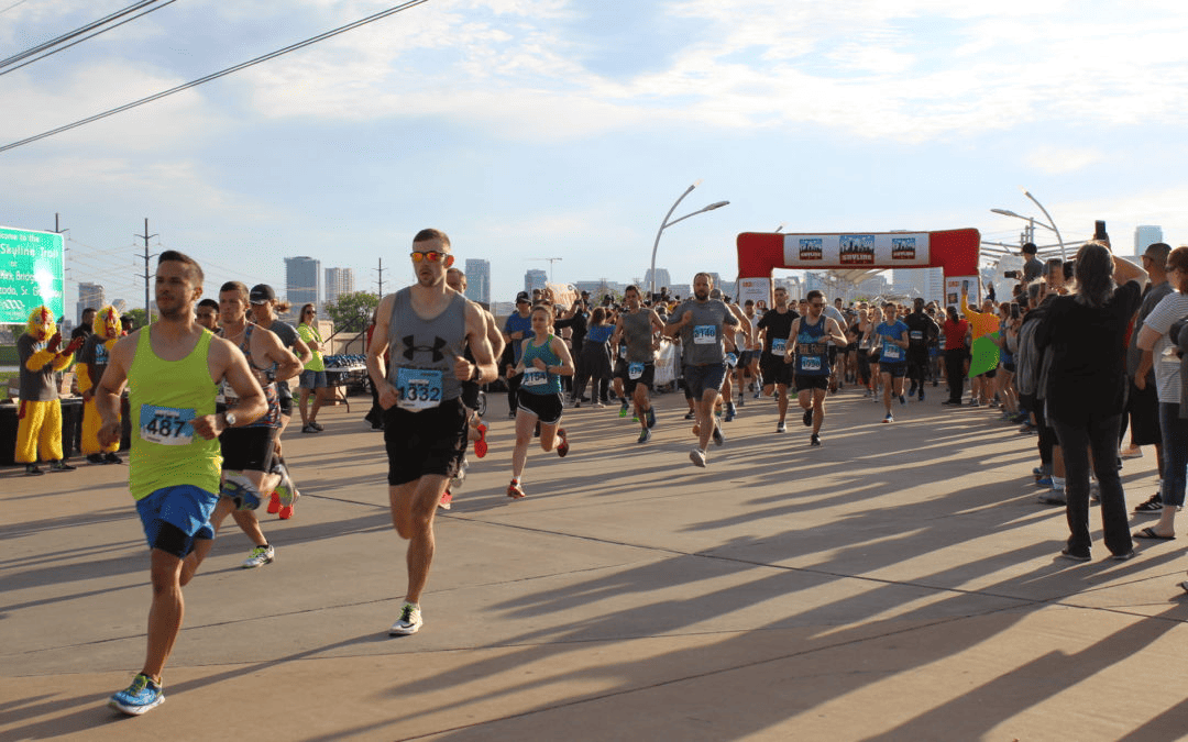 The starting line of Skyline, one of the Dallas half marathons.