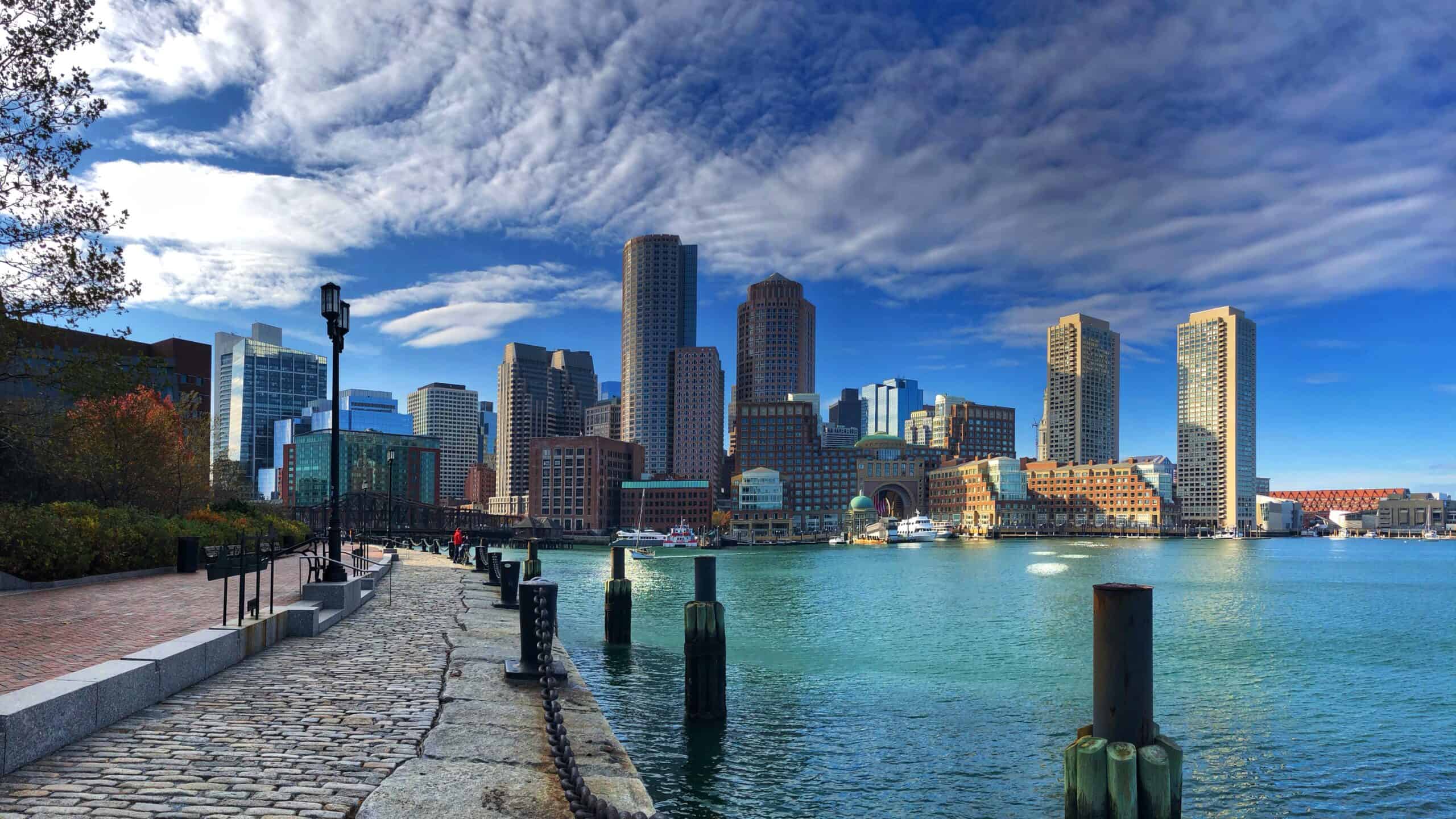 The Boston waterfront, home of the Boston Marathon - the oldest and best marathon in the world.