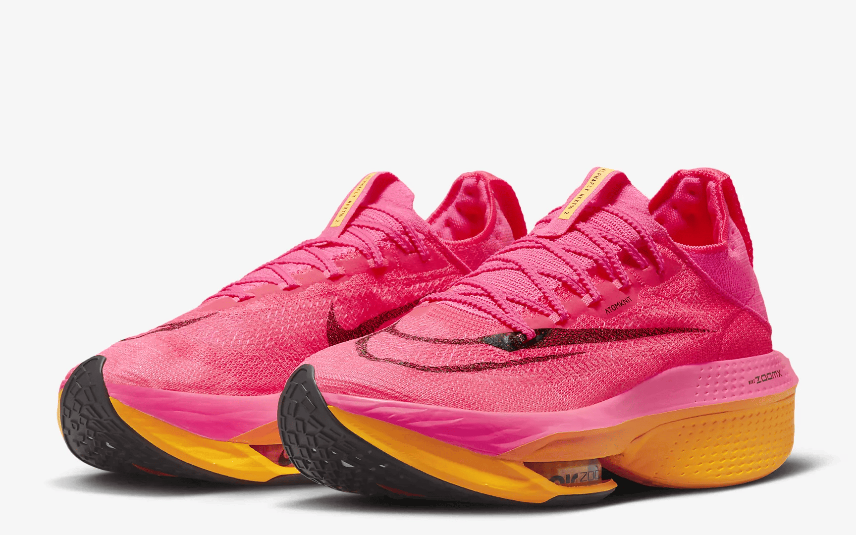 Nike Alphafly 2 in pink and orange - the most popular running shoes and marathon gear of 2023.