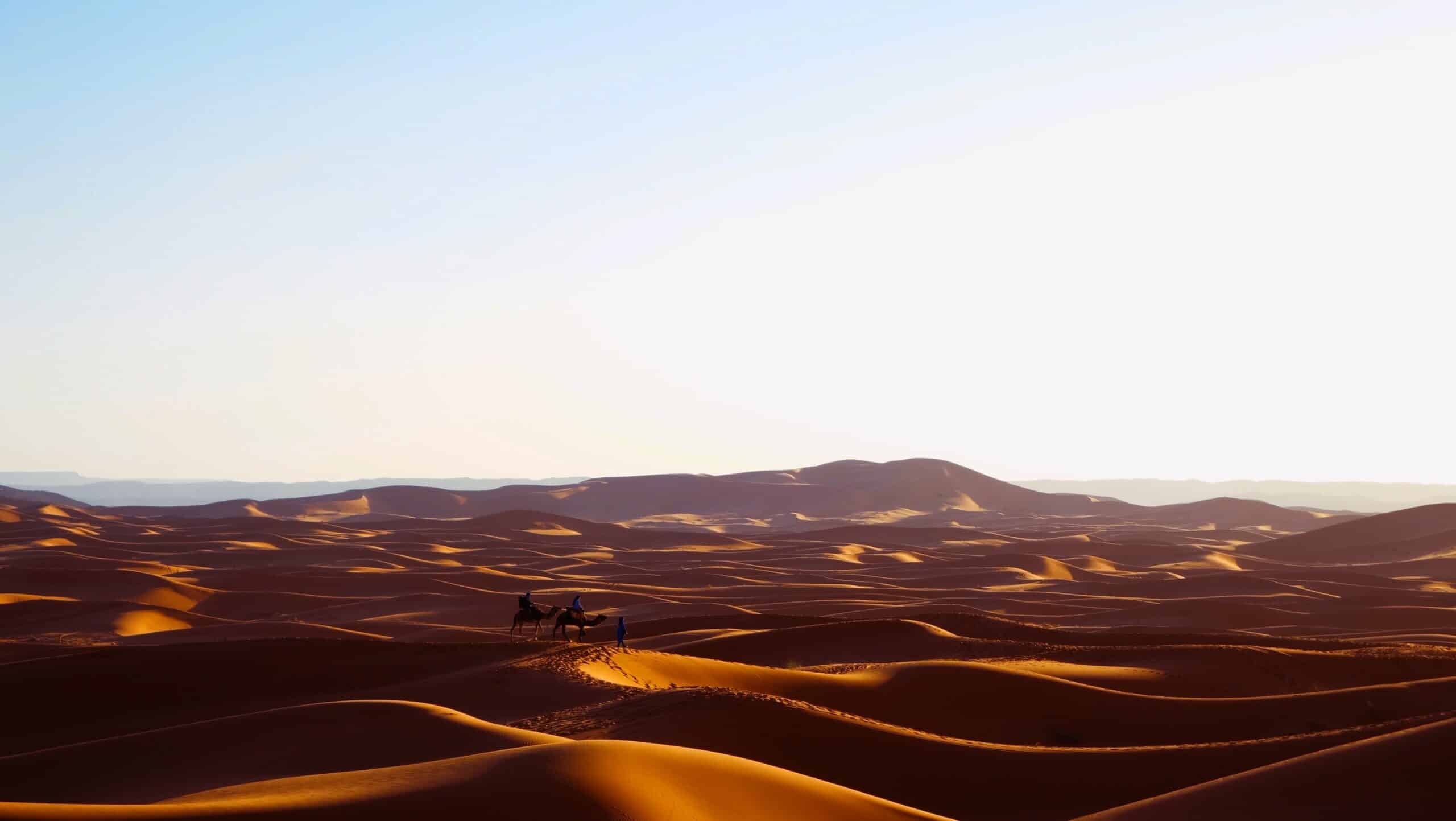 The Sahara Desert in Morocco home to the Marathon des Sables, a 250 km ultramarathon.