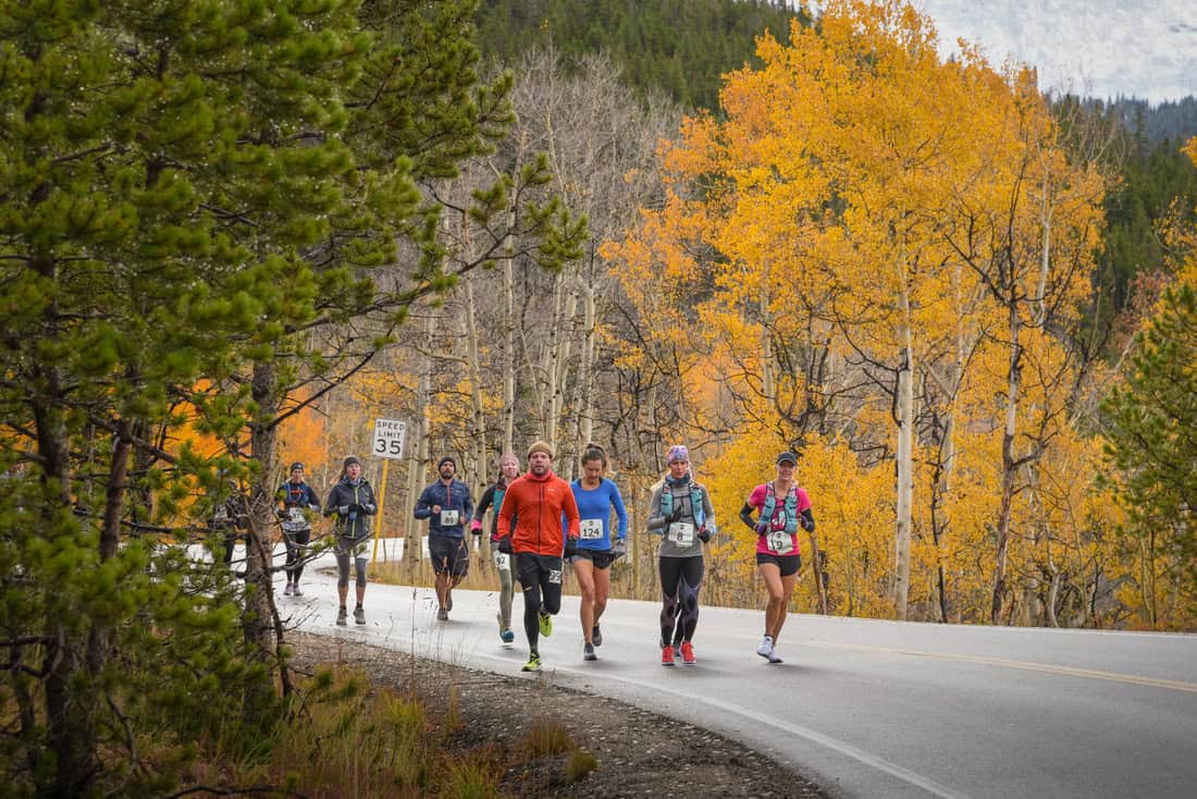 Runners in the course of Breckenridge Road Marathon, Half Marathon & 10K in Breckenridge, CO