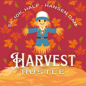 Harvest Hustle Half Marathon 15k 10k & 5k logo
