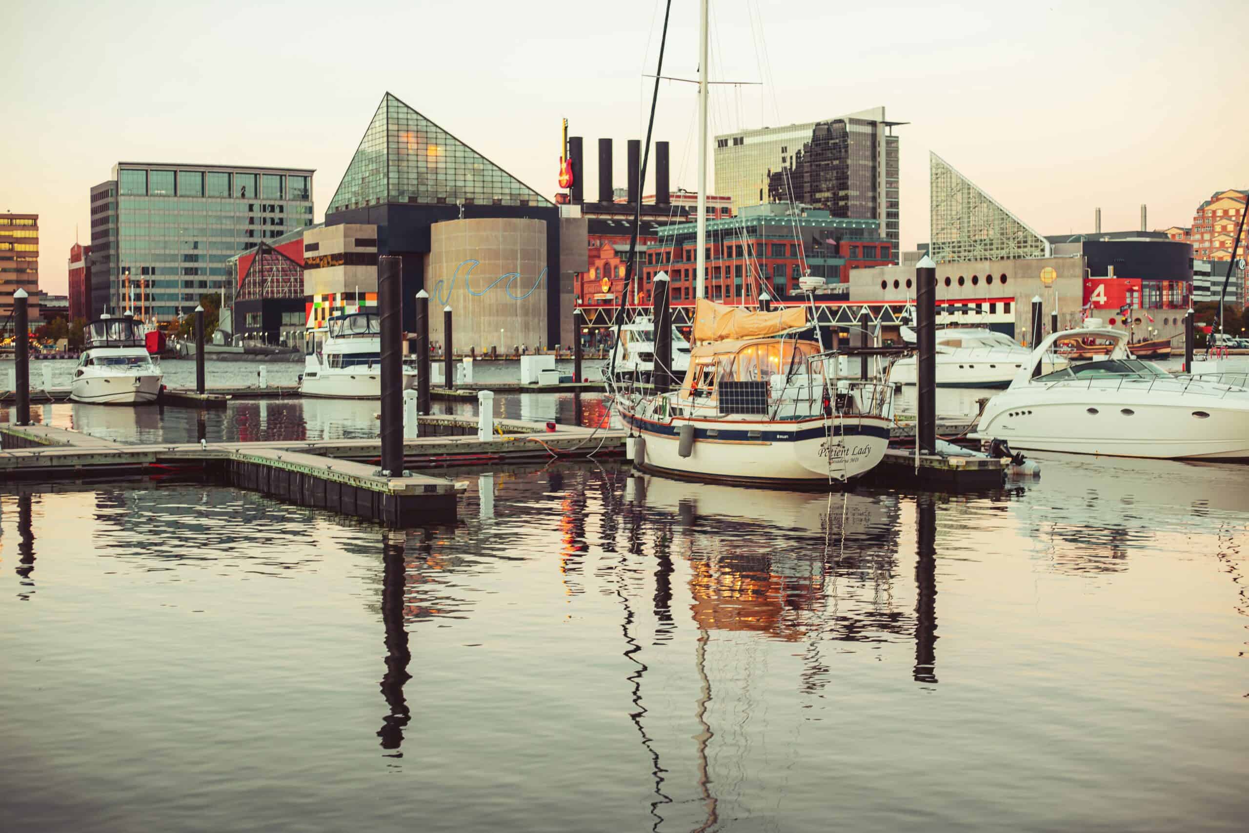 The Baltimore Running Festival harbor.