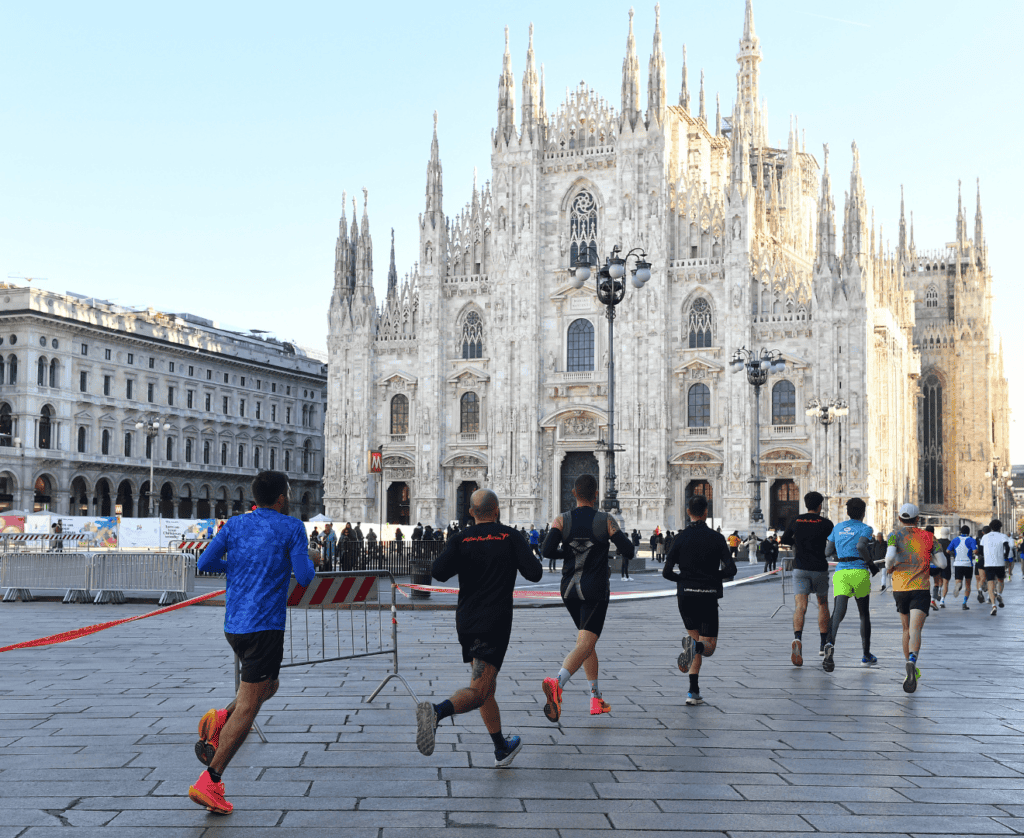 Runners in the Milano 21 half marathon in Italy