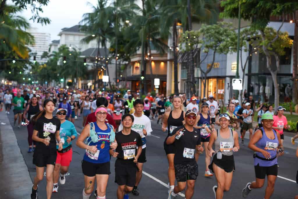 Runners at The Hapalua half marathon in Honolulu