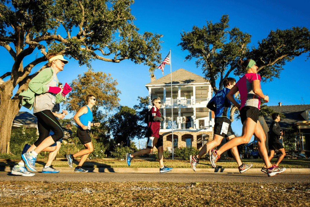 Mississippi Gulf Coast Half Marathon runners on the beach
