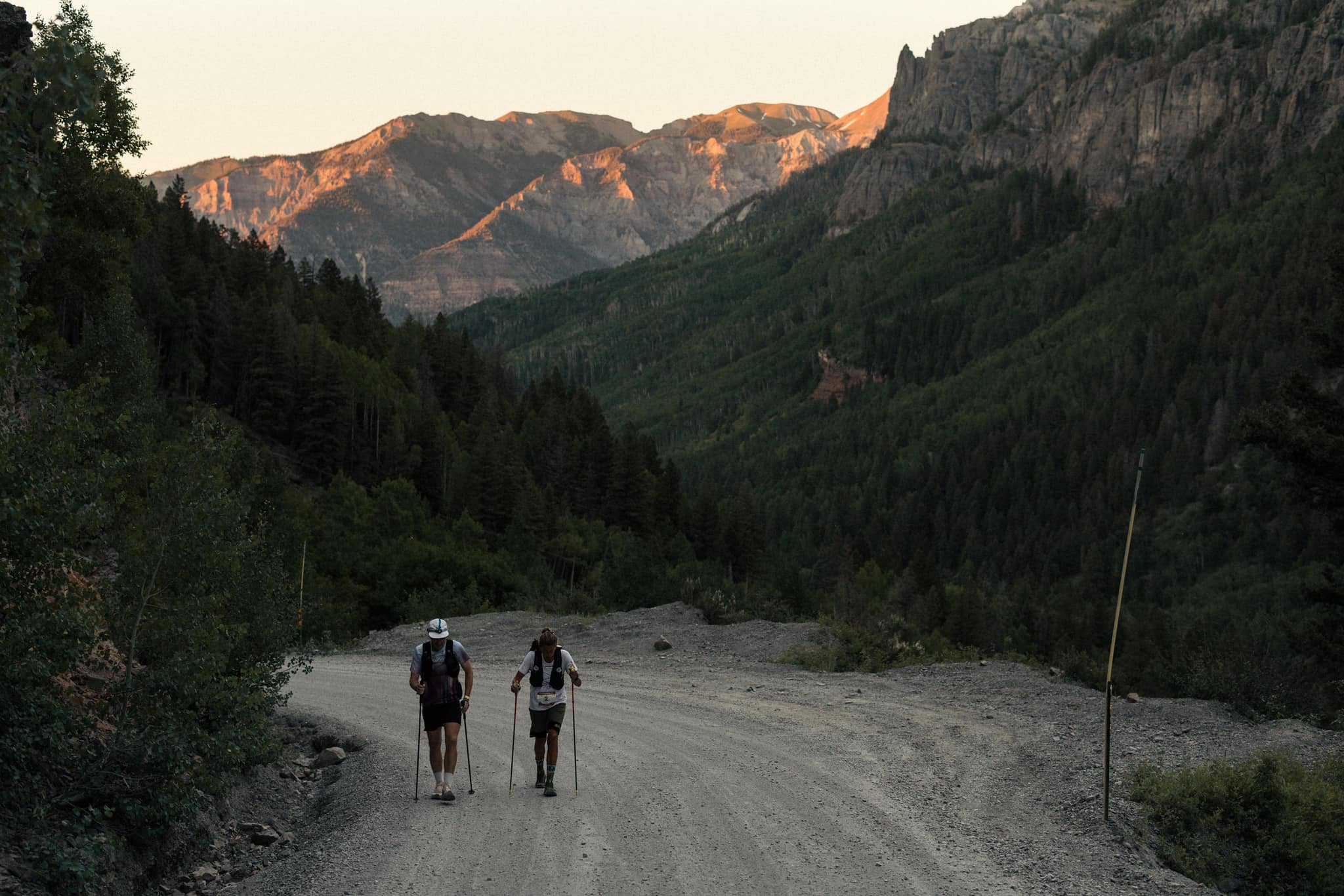 Ultramarathoner Courtney Dauwaulter on a training trail run in Leadville, Colorado.