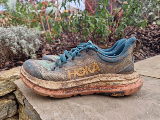 The writer's Hoka Mafate Speed 4 after 250km of testing.