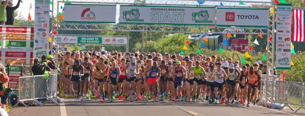 Start line of Grandma’s Marathon in Duluth, Minnesota