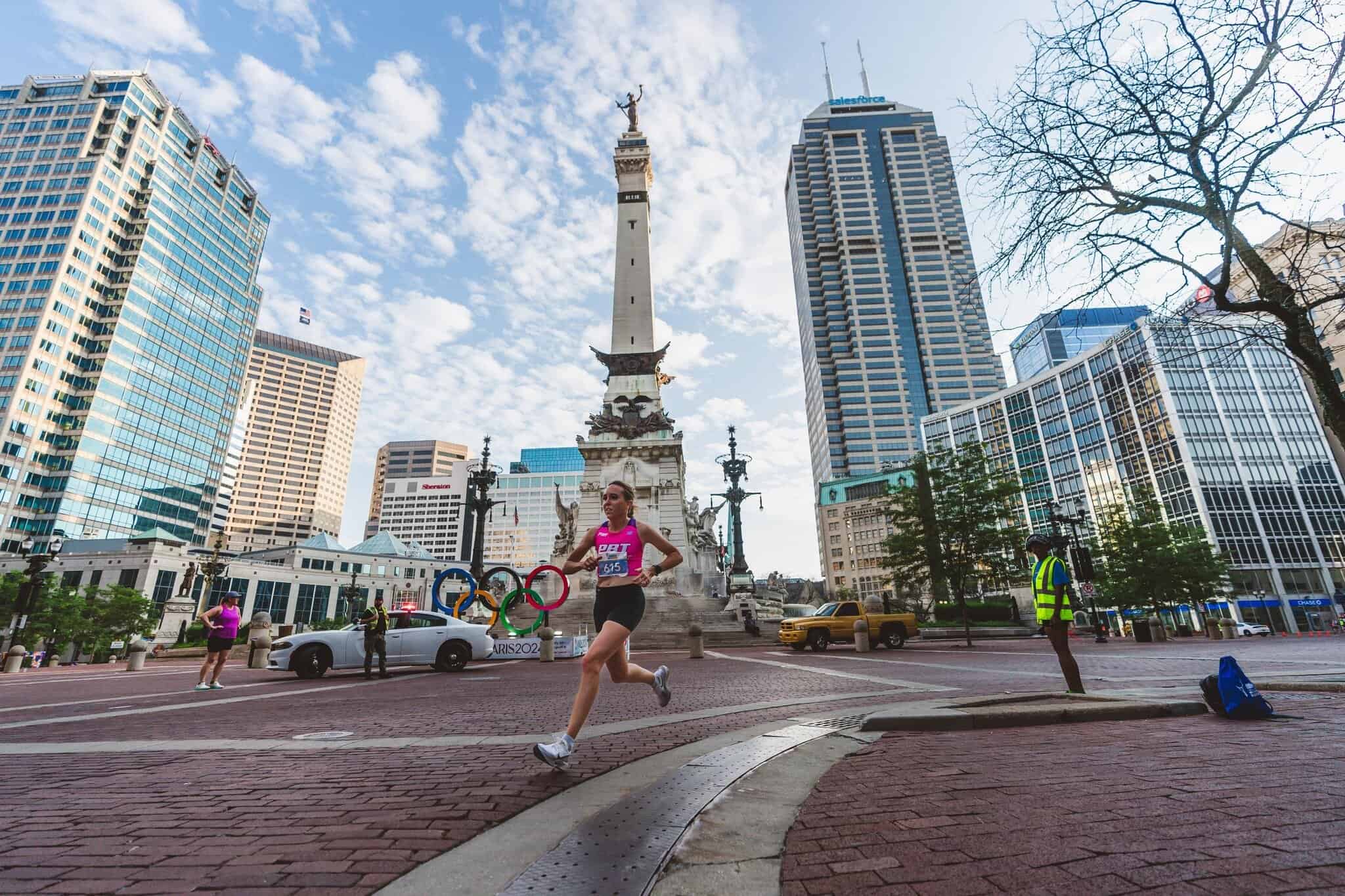 a runner in the Indianapolis Monumental Half Marathon
