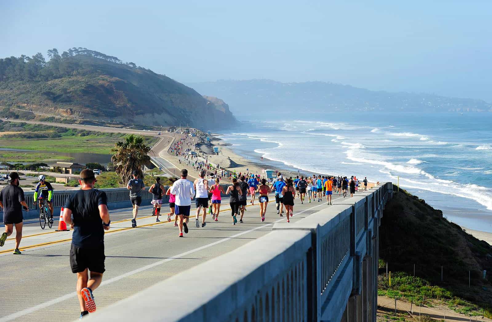 runners in a scenic california half marathon