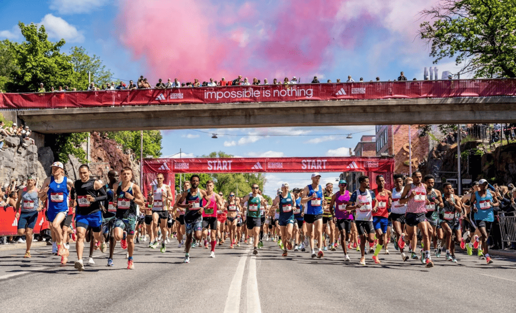 runners in the Adidas Stockholm Half Marathon