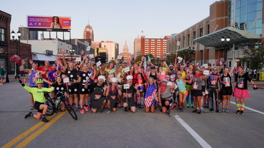 runners in costumes after the Capital City River Run Half Marathon