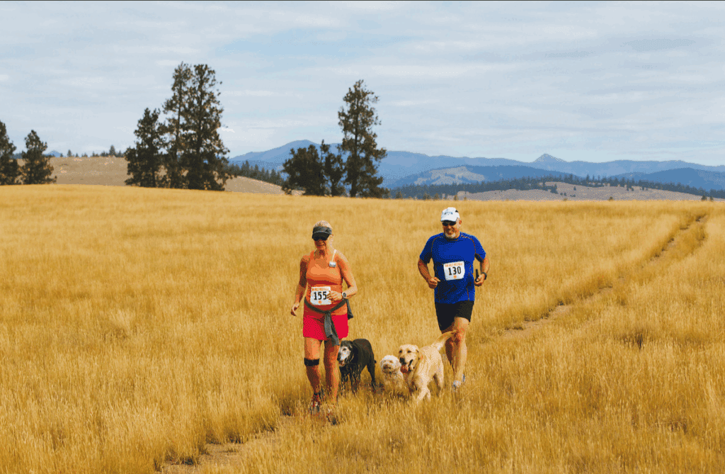 runners in a dog-friendly half marathon at Canine Classic at Paws Up Montana