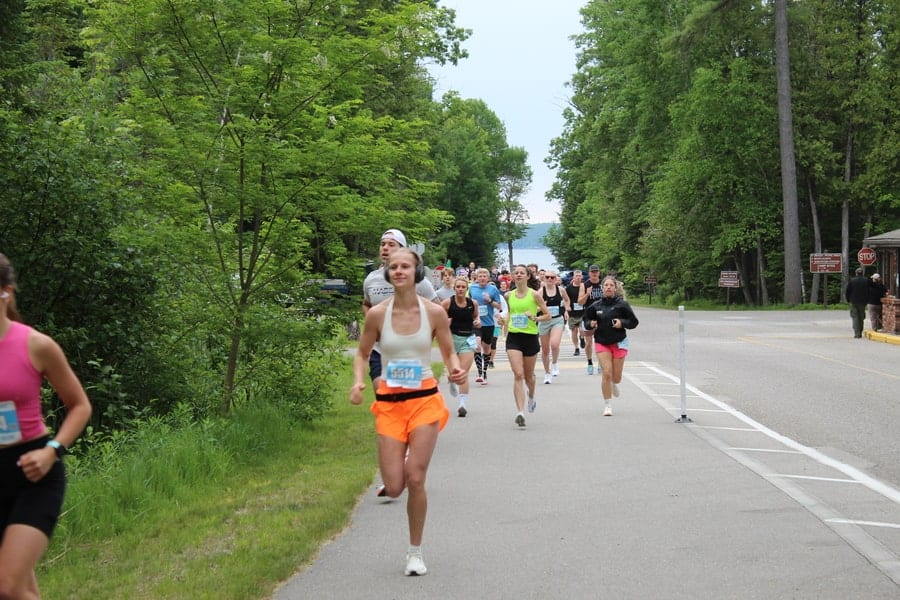 Higgins Lake Sunrise Run Half Marathon in Roscommon, Michigan scenery and experience