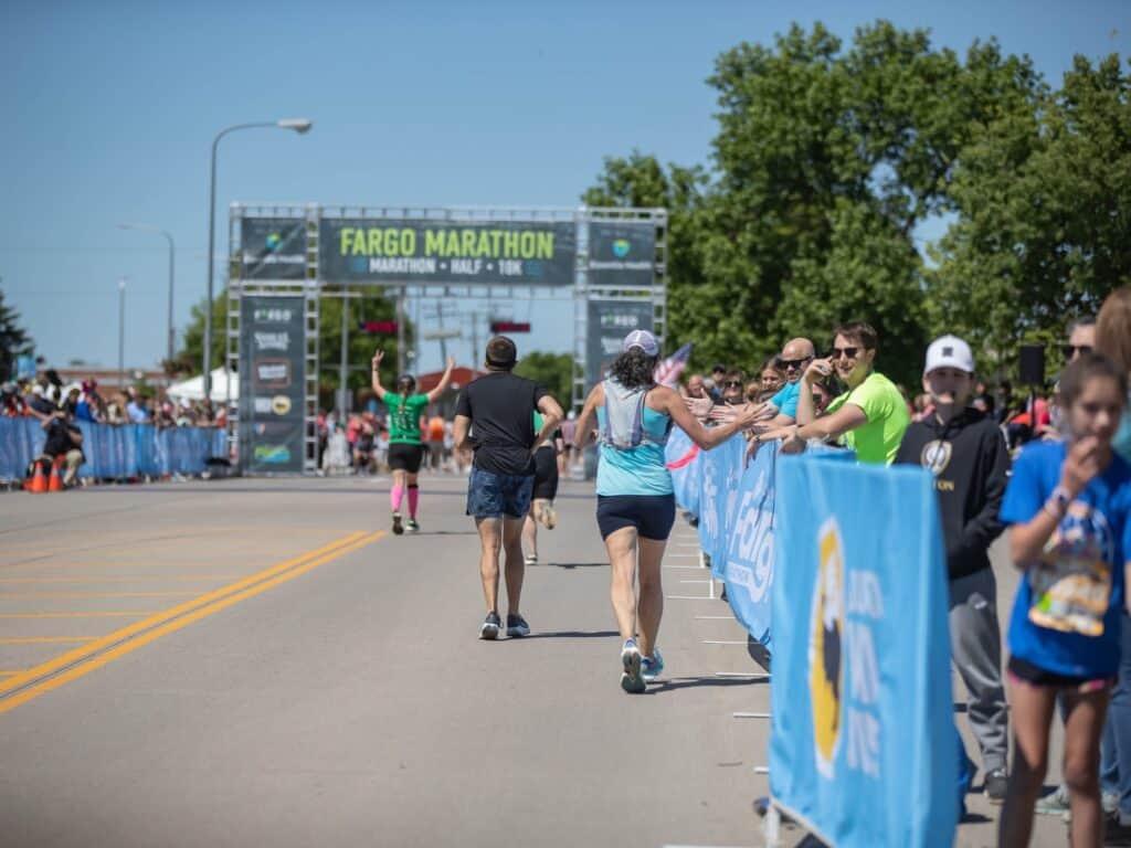 fargo marathon finish line
