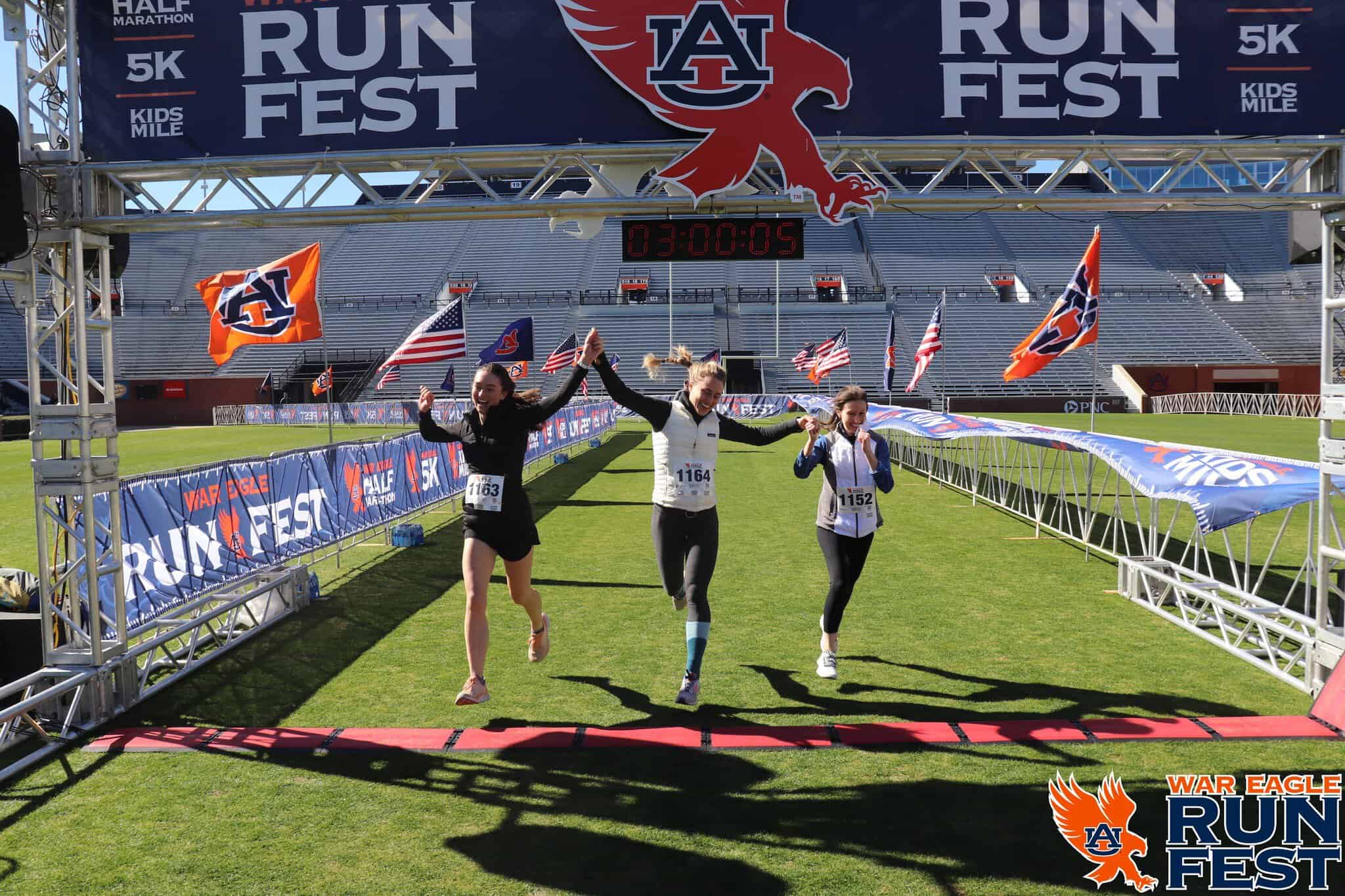war eagle run fest finish line