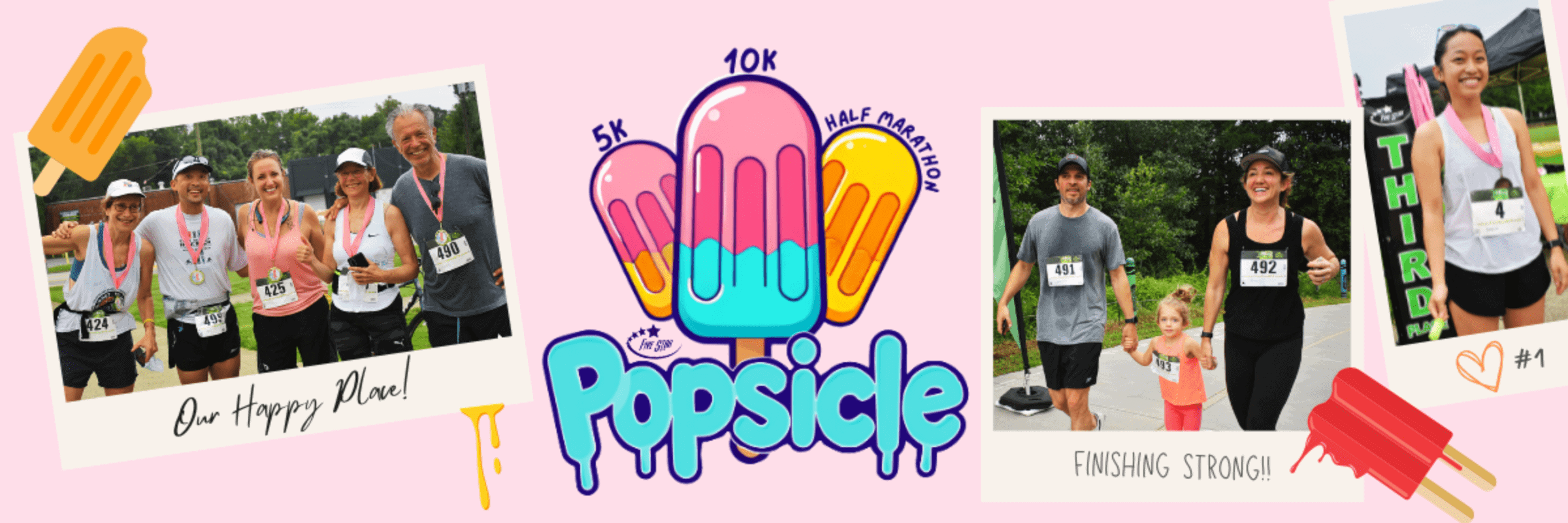 Popsicle 5K, 10K and Half Marathon banner