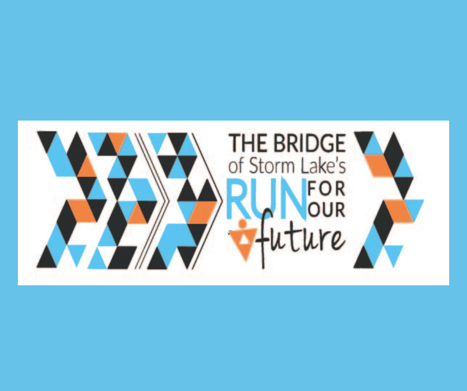 The Bridge of Storm Lake Run For Our Future logo
