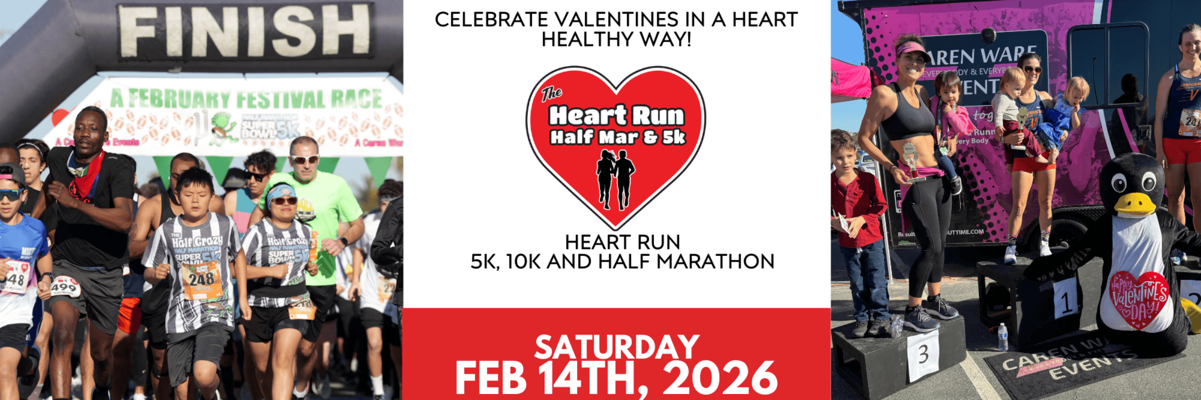 The HEART RUN Half Marathon & 5K banner